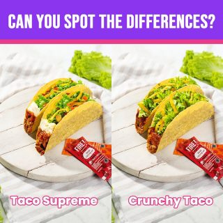 Serupa tapi tak sama, coba spot perbedaan Taco Supreme dan Crunchy Taco! 🧐⁠
⁠
Ups, MinBell kasih kunci jawabannya di next slide lho 👀⁠
⁠
#WaktunyaTacoBell #TacoBellIndonesia	⁠
.⁠
.⁠
.⁠
#tacobell #tacobelljakarta #taco #tacojakarta #tacosupreme #quizinstagram #kuisinstagram #gameinstagram #kulinerjakarta #jakartaculinary #jktfood #jakartafood #restojakarta #jktfooddestination #hangout #hangoutjakarta #hangoutplace #hangoutspot #restojaksel #restojakbar #restojakut #weekenddestination #weekendplan #infojaksel #infojakbar #infojakut #infomakan